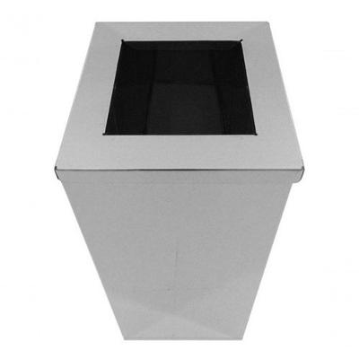 Lixeira Lixeira Quadrada em Aço Inox com Tampa Aro Aberta 36L Uso Comercial Inox