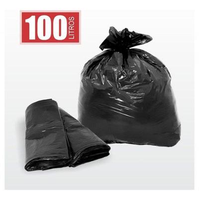 Saco para Lixo Saco de Lixo 100 Litros Comum 50 Und. Resistente Uso Doméstico e Comercial Preto