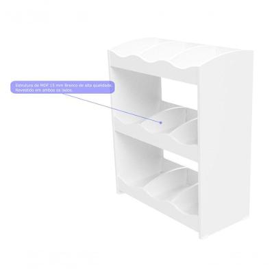 Organizador Infantil Félix 2 Portas 3 Gavetas MDF 70cm Branco