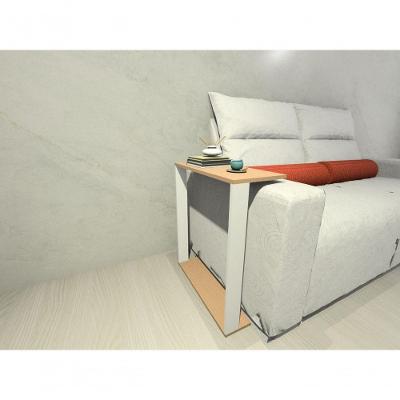 Mesinha Lateral para Sofá Estilo Industrial Retangular MDF 100% MDF Branco