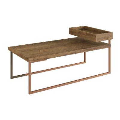Mesa de Centro Planalto 93CM Retangular MDP com Base em Aço Woodmel