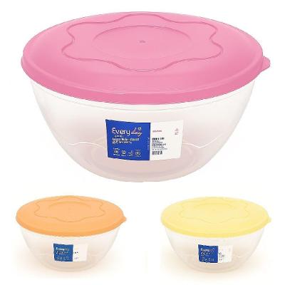 Saladeira Plástica Redonda 2L com Tampa Hermética para Alimentos Multiuso Yeet