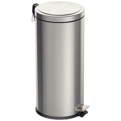 Lixeira com Pedal Brasil Plus 30L em Aço Inox com Balde Interno Removível Inox