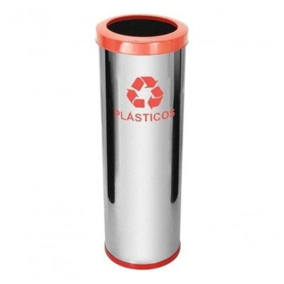 Lixeira com Aro Pintado 30L em Aço Inox com Design Funcional na Cor Inox