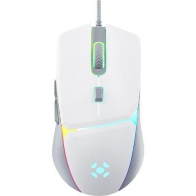 Mouse Gamer Fortrek Crusader com 12800 DPI, LED RGB e Design Ergonômico Ambidestro Branco