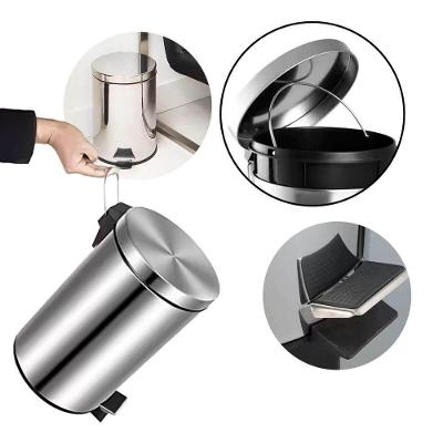 Lixeira 5L em Aço Inox com Pedal e Balde Interno Removível Inox