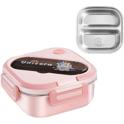 Kit Lancheira Infantil com Talheres em Aço Inoxidável 304 Antivazamento Reutilizável e Ecológica