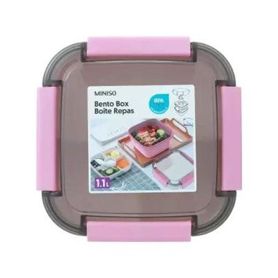 Kit Saladeira com 2 Níveis e Talher 1,1L em PP Rosa Miniso Brasil