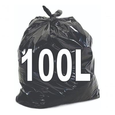 Kit 6 Pacotes Saco de Lixo 100L Resistente 100 Unidades Cada Preto Higipack