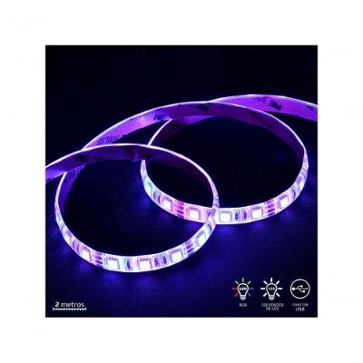 Fita de LED Vinik VX Gaming RGB LRU2 com 120 Pontos de LED, Conexão USB, 2 METROS Preto