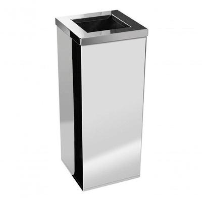 Lixeira Inox Quadrada com Aro 36L em Aço Inox Estrutura Reforçada Inox