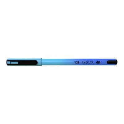 Caneta Esferográfica Cis Move 0.7mm Ponta Tipo Agulha com Escrita Suave 1 Unidade Azul Claro