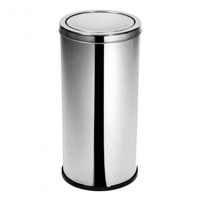 Lixeira Inox 50 Litros Tampa Meia Esfera em Aço Inox com Abertura Basculante Inox