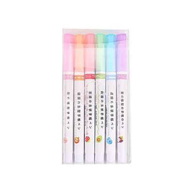 Caneta Carimbo Roller Marca Texto OEM Ponta Fluorescente KIT 6 com 6 Unidades Sortidas