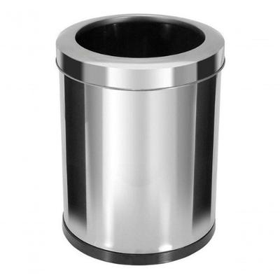 Lixeira Higipack em Inox com Aro 13 e 5 l Aço Inox Fundo Plástico ABS Inox
