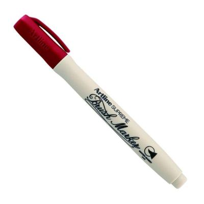 Caneta Artline Supreme Brush com Ponta de Pincel Ergonômica 1 Unidade Vermelho Escuro