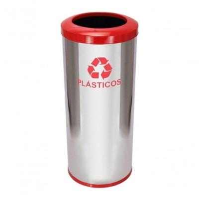 Lixeira em Inox com Aro 50L Aço Inox com Bandeja Interna Inox Higipack