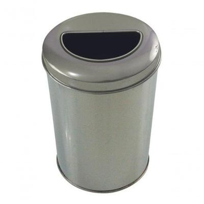 Lixeira em Inox Cesto com Aro Meia Lua 13,5L Aço Inox para Pia e Chão Inox