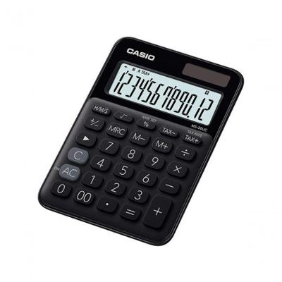 Calculadora de Mesa Casio MS-20UC-BK-N-DC com 12 Dígitos, Cálculo de Horas, Big Display e Memória