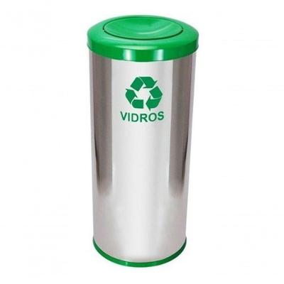 Lixeira em Aço Inox com Tampa Meia Esfera 50 Litros Higipack