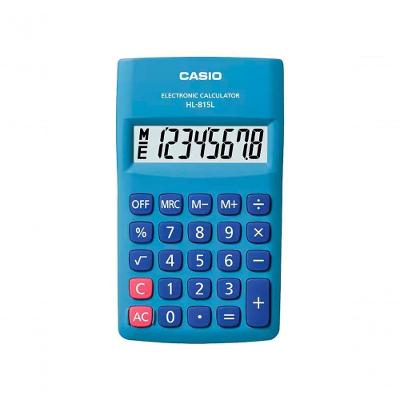 Calculadora de Bolso Casio HL-815L-BU com 8 Dígitos e Alimentação por Pilha AA Azul