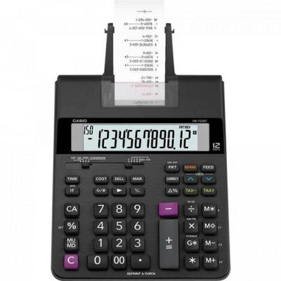 Calculadora com Bobina Casio HR150RC-B com Impressão em 2 Cores e Funções de Imposto e Margem Preto