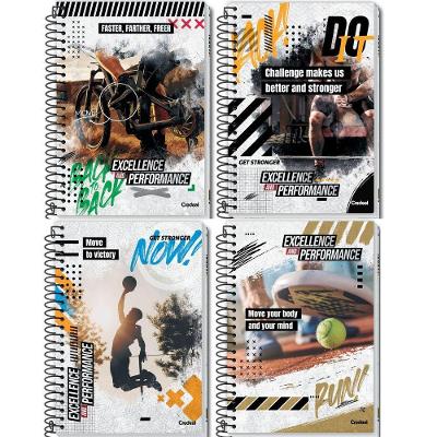 Caderno Espiral Capa Dura Credeal Performance com Folhas Pautadas 21X28CM Kit 04 Unidades