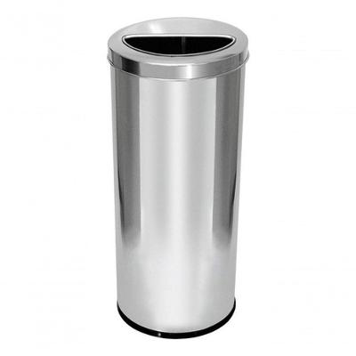 Lixeira em Aço Inox 50 Litros com Aro Meia Lua 50L Higipack