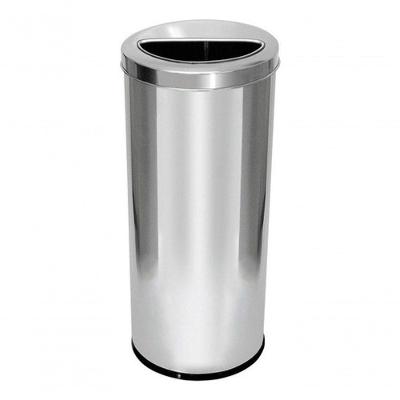 Lixeira em Aço Inox 50 Litros com Aro Meia Lua 50L Higipack