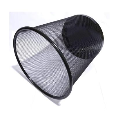 Lixeira de Metal Vazado Aramada 10L Telado Decorativo para Escritório Sala e Consultório Preto