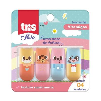 Borracha Tris Vitamigos Holic Macia de Alta Performance para Apagar sem Danificar o Papel