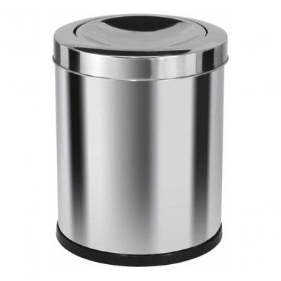 Lixeira com Tampa Meia Esfera 13,5L Aço Inox para Uso Comercial Inox