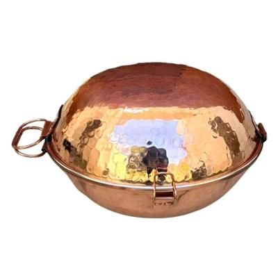 Panela Portuguesa Cataplana PANPORT-4L de Cobre Martelada 4L para Bacalhau e Frutos do Mar Mais Sul