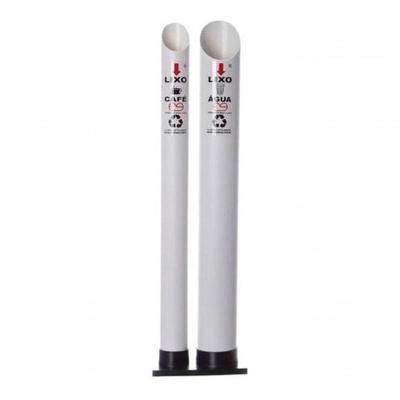 Lixeira Tubo Dupla Dispensador de Copos Descartáveis para Água e Café 180ML 200ML 50ML Branco