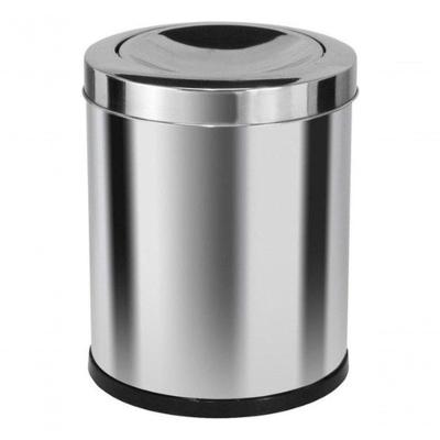 Lixeira Tampa Meia Esfera 50L Aço Inox com Bandeja Interna Inox Higipack