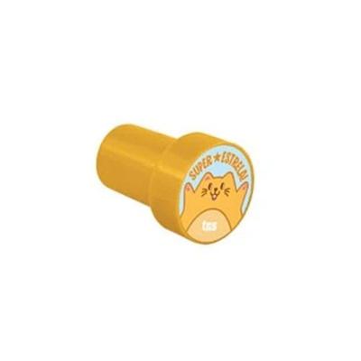 Carimbo Autotintado Tris Wow! com Reservatório Interno de Tinta e 6 Opções de Estampas Amarelo