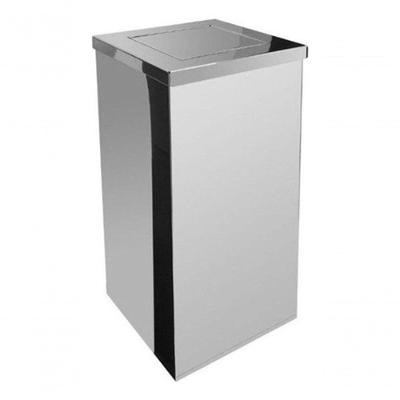 Lixeira Quadrada em Aço Inox com Tampa Vai-vem 36 l Inox para Cozinha Higipack