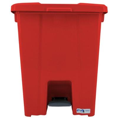 Lixeira Quadrada 15L Polipropileno com Abertura por Pedal Vermelho