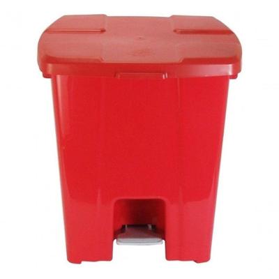 Lixeira Plástica Quadrada Cesto Quadrado de 30L Polipropileno com Pedal Preto Branco Azul Vermelho