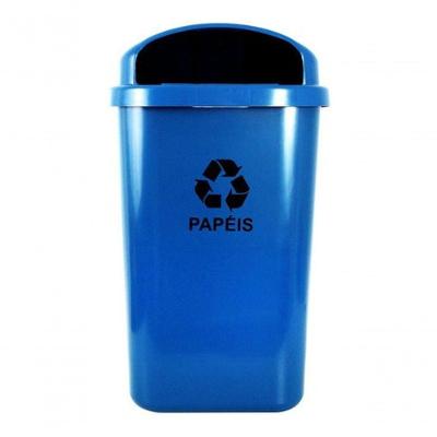 Lixeira para Coleta Seletiva Cesto Individual 50L em Polipropileno Azul