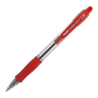 Caneta Esferográfica Pilot Super Grip Retrátil Ponta Grossa 1.6MM Unidade Vermelho