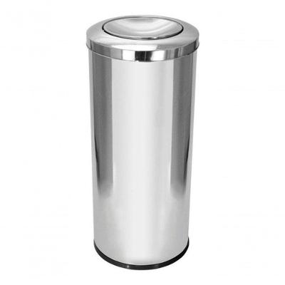 Lixeira Lixeira Inox 50 Litros Tampa Meia Esfera 50L em Aço Inox Inox