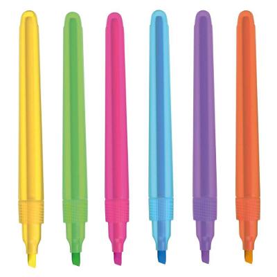 Marca-texto Cis Lumini Lite Ponta Chanfrada Kit 6 Unidades em Cores Neon