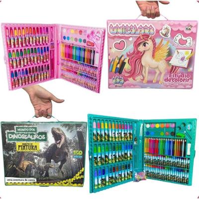 Maleta de Pintura Infantil OEM 150 Peças com Canetinhas Giz Lápis de Cor