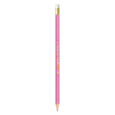 Lápis Preto Tilibra Redondo Corpo com Glitter com Borracha Traço Macio Nº2 190MM Rosa Claro