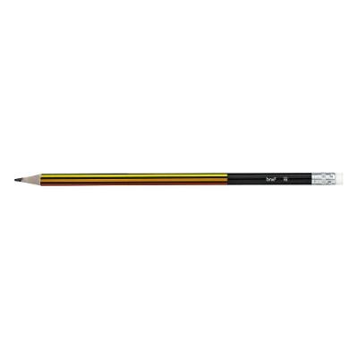 Lápis Preto Escolar HB BRW Rainbow BRW Estampa 4 com Ponta Precisa 1 Unidade Preto
