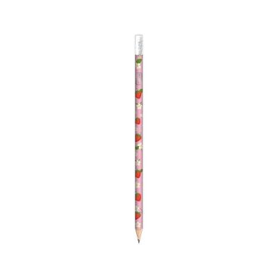 Lápis Preto com Borracha Tilibra Be Berry Morango Corpo Redondo com Mina Nº2 2MM 1 Unidade Rosa