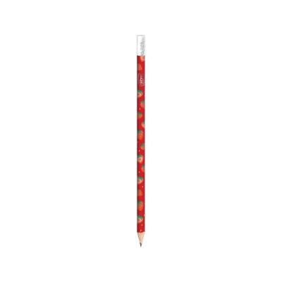 Lápis Preto com Borracha Tilibra Morango Be Berry Corpo Redondo Estampado Mina Nº2 2MM Vermelho