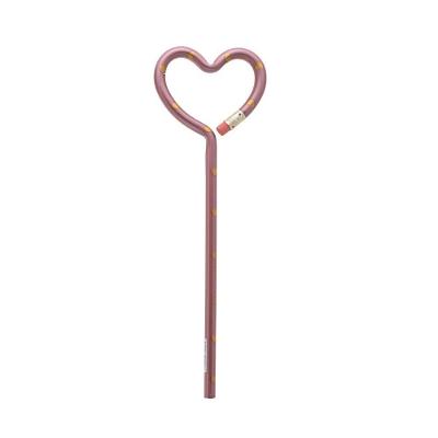 Lápis Molin do Brasil Face HB Coração Love com Borracha Decorativa Unidade Rosa Claro