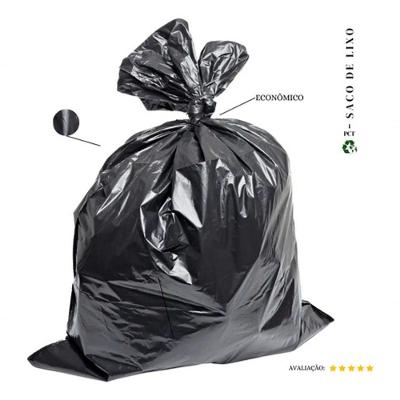 Saco de Lixo Econômico 50L Plástico Preto Pacote com 50 Unidades Higipack